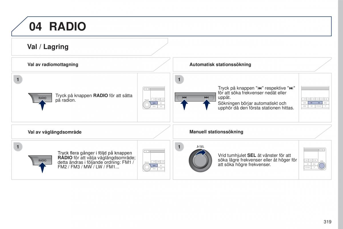 Peugeot 4008 instruktionsbok / page 321