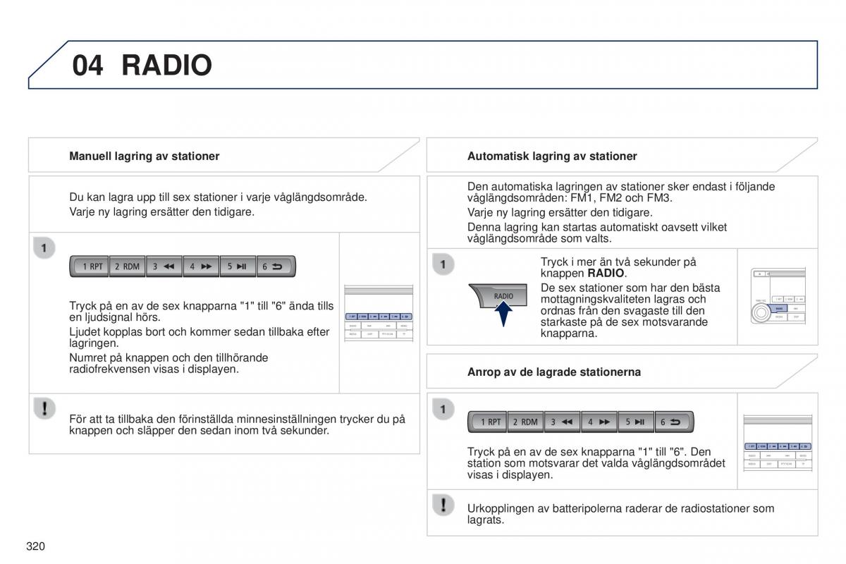 Peugeot 4008 instruktionsbok / page 322