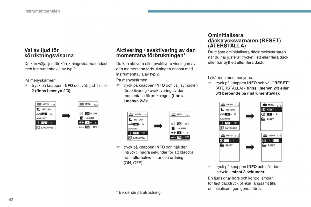 Peugeot 4008 instruktionsbok / page 44