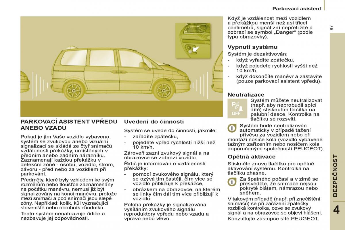 Peugeot 807 navod k obsludze / page 89