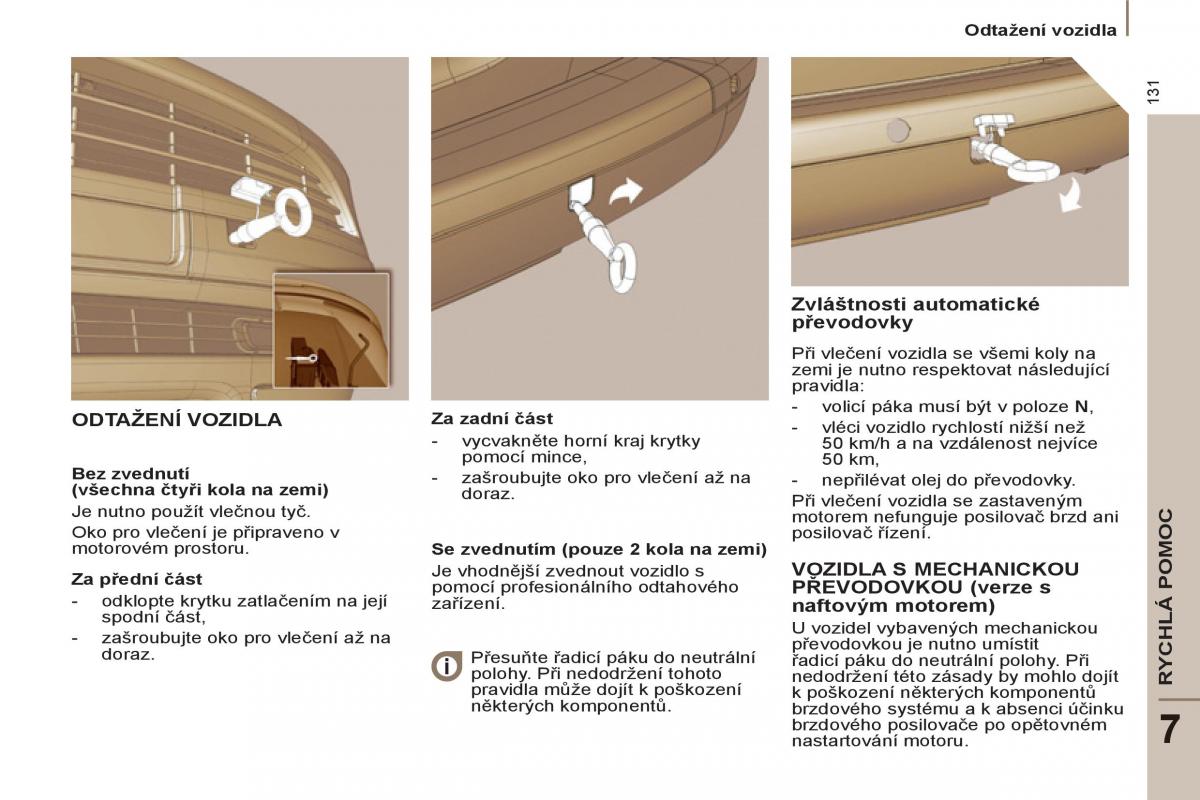 Peugeot 807 navod k obsludze / page 133