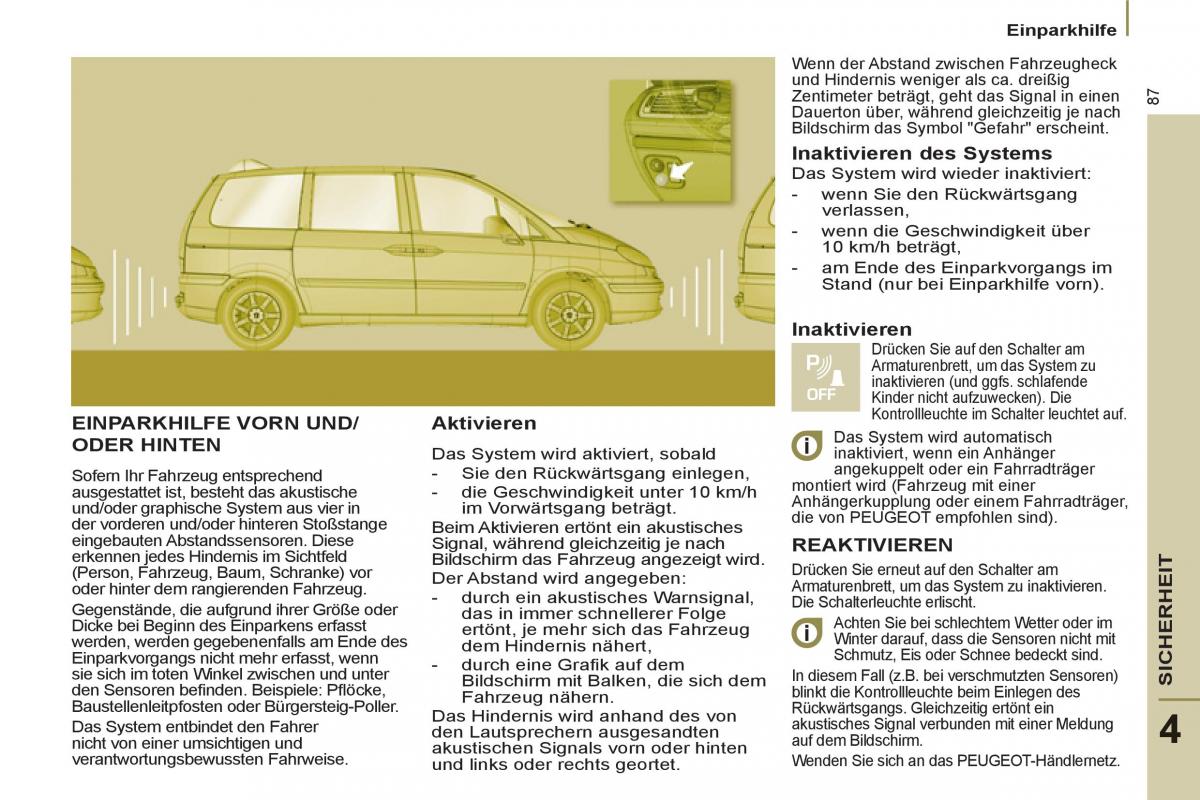 Peugeot 807 Handbuch / page 89