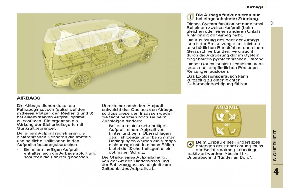 Peugeot 807 Handbuch / page 95