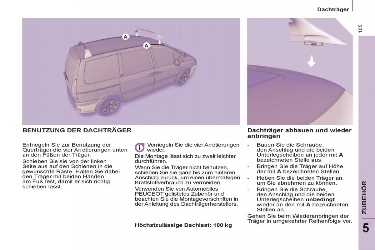 Peugeot 807 Handbuch / page 107