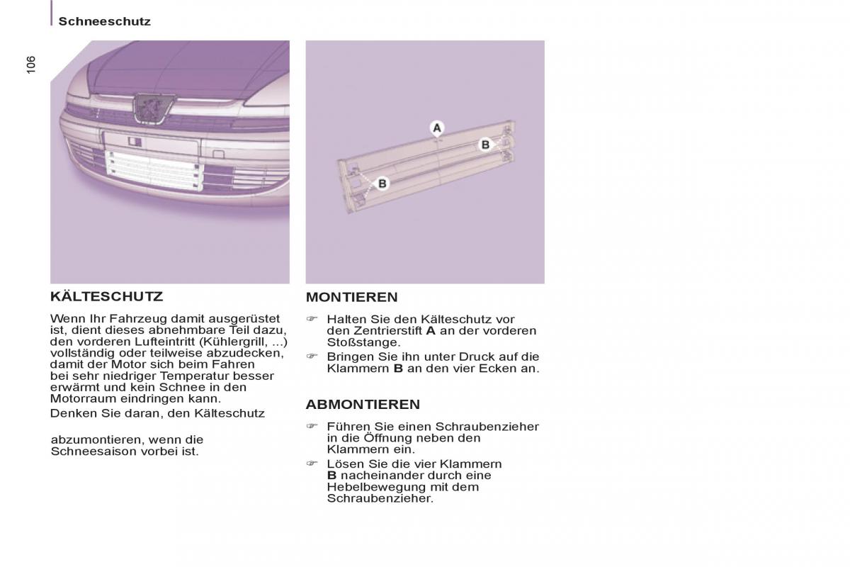 Peugeot 807 Handbuch / page 108