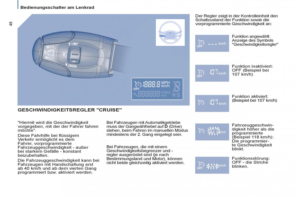 Peugeot 807 Handbuch / page 50