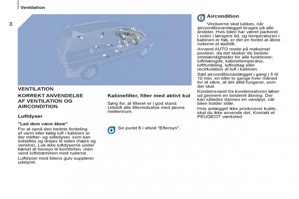 Peugeot 807 Bilens instruktionsbog / page 56