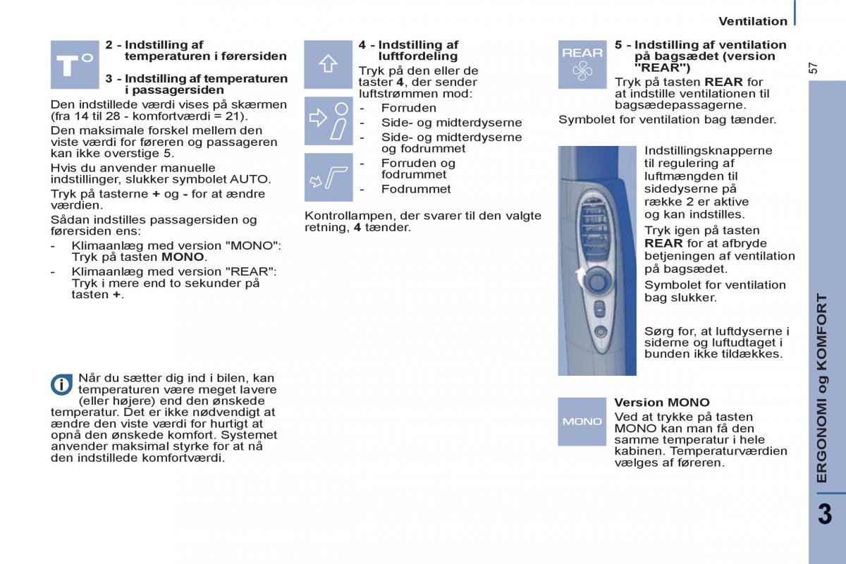 Peugeot 807 Bilens instruktionsbog / page 59