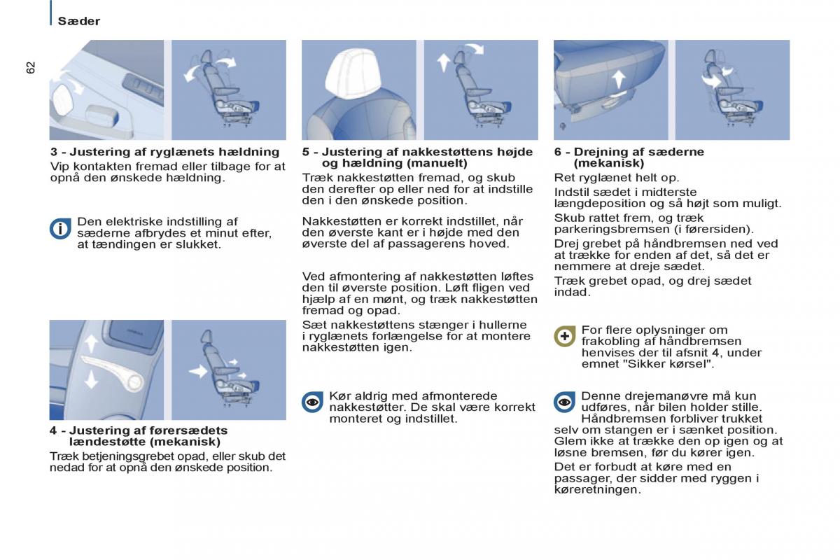 Peugeot 807 Bilens instruktionsbog / page 64