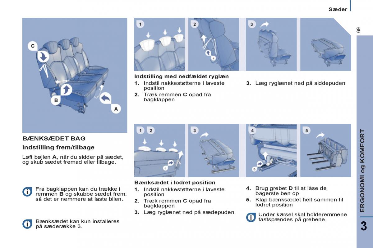 Peugeot 807 Bilens instruktionsbog / page 71