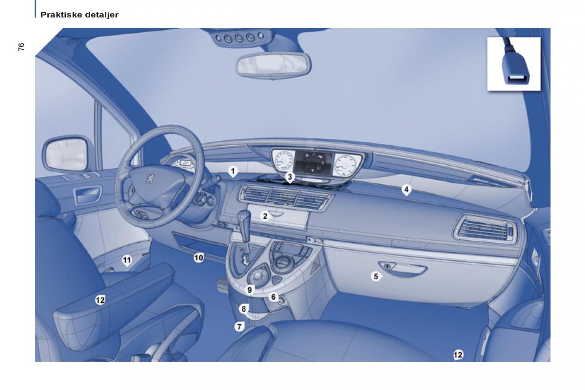 Peugeot 807 Bilens instruktionsbog / page 78