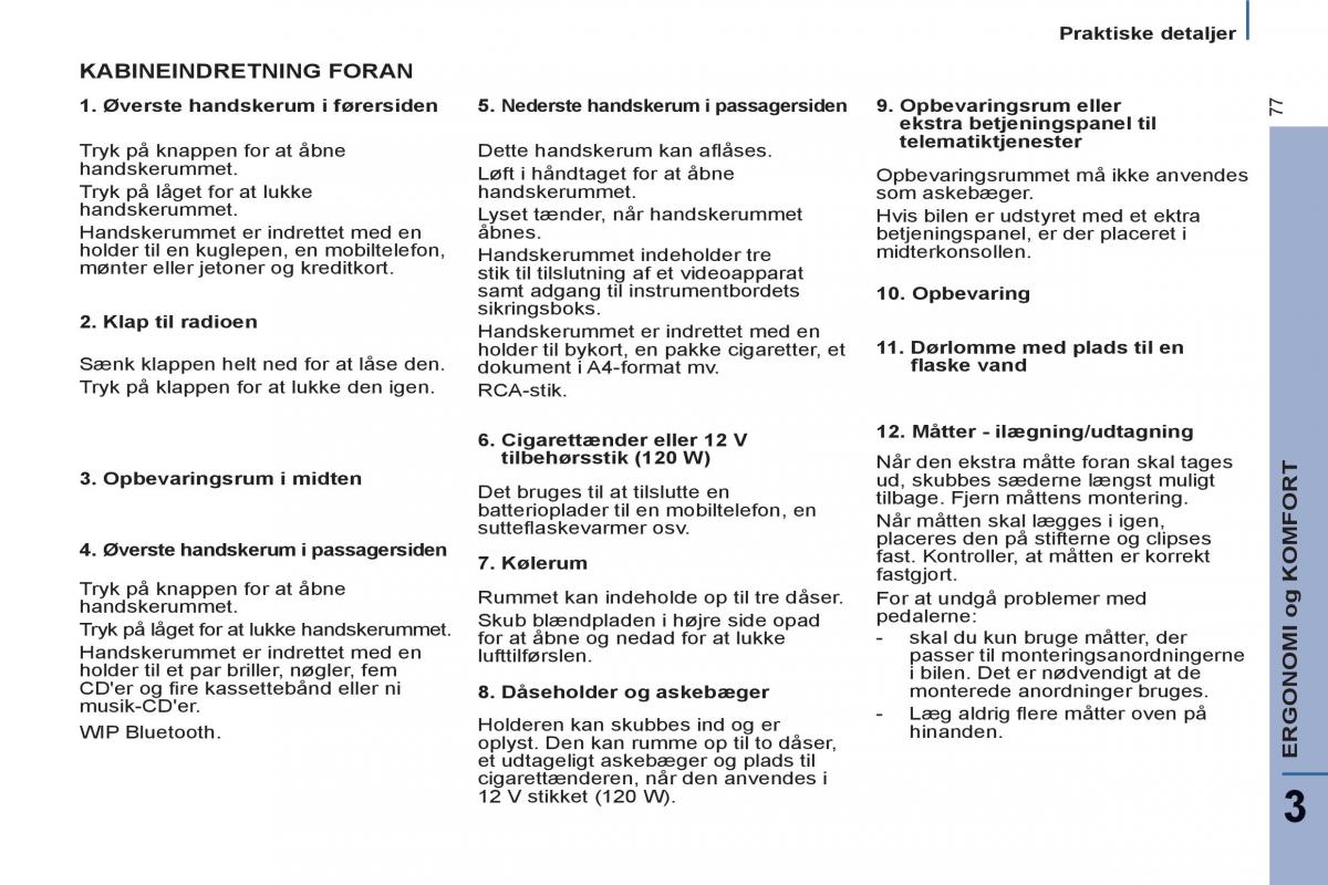 Peugeot 807 Bilens instruktionsbog / page 79