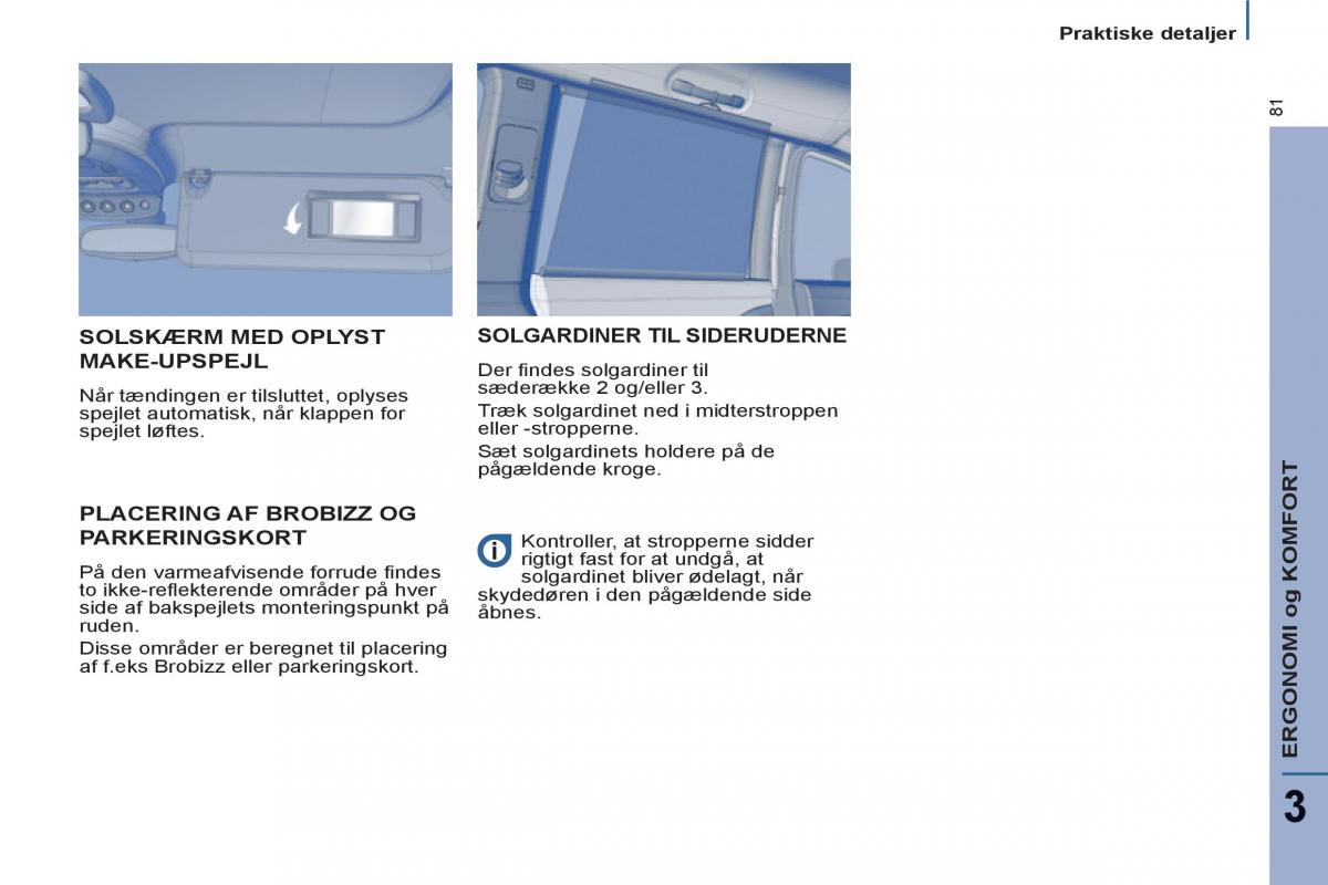 Peugeot 807 Bilens instruktionsbog / page 83