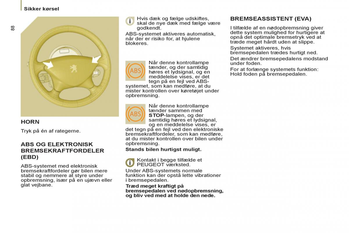 Peugeot 807 Bilens instruktionsbog / page 90