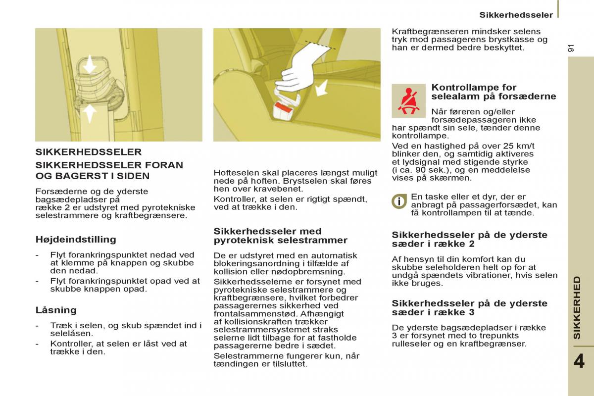 Peugeot 807 Bilens instruktionsbog / page 93