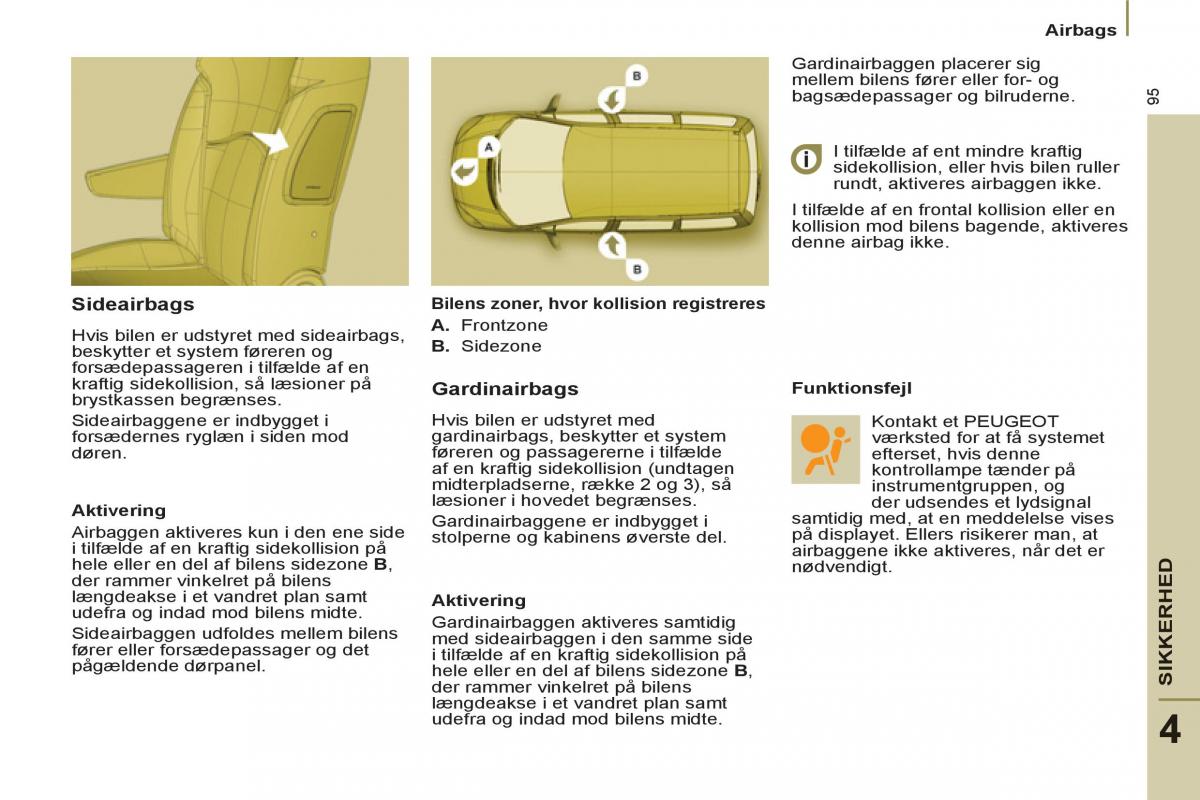 Peugeot 807 Bilens instruktionsbog / page 97