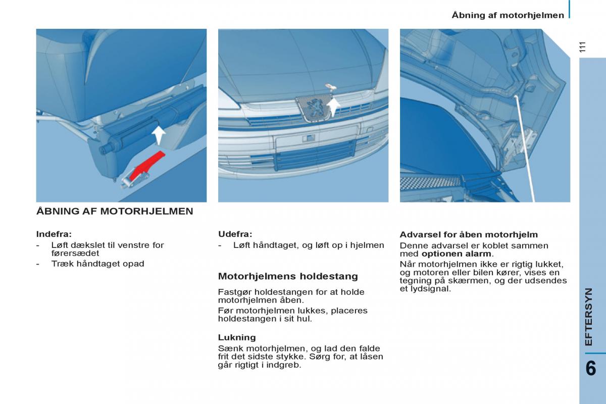 Peugeot 807 Bilens instruktionsbog / page 113