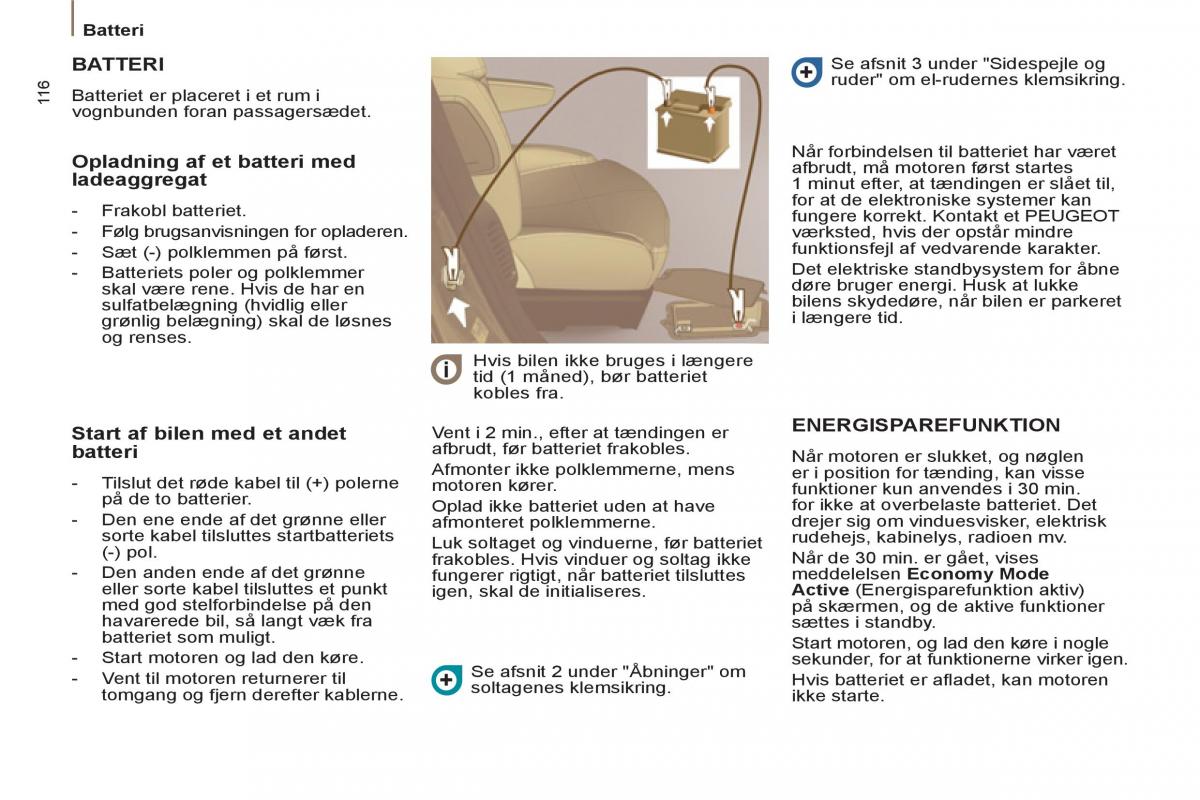 Peugeot 807 Bilens instruktionsbog / page 118