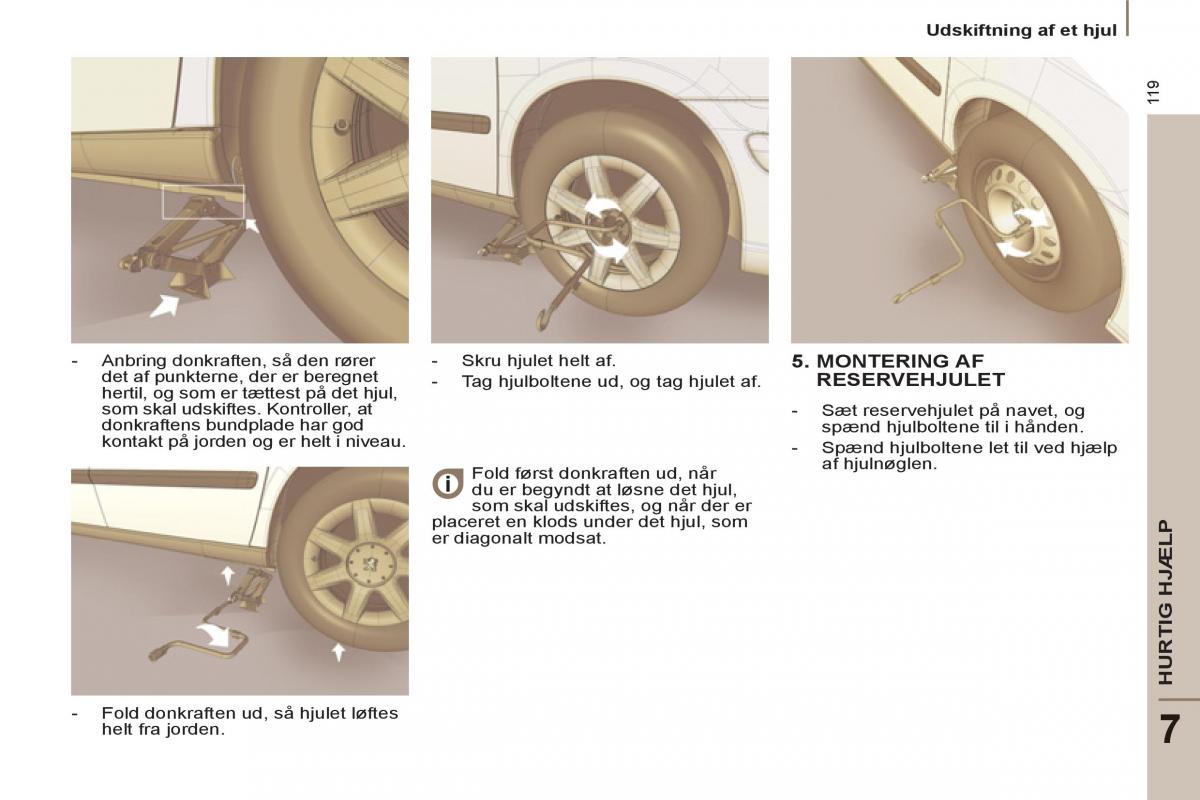 Peugeot 807 Bilens instruktionsbog / page 121