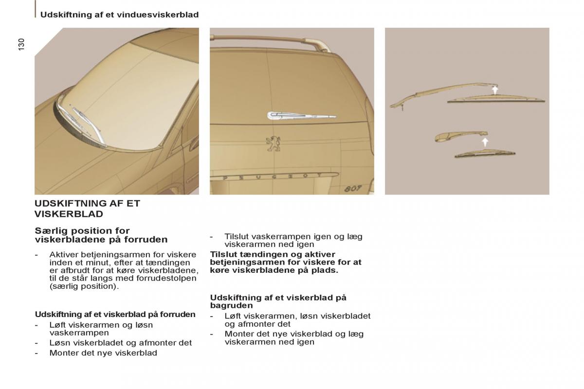 Peugeot 807 Bilens instruktionsbog / page 132