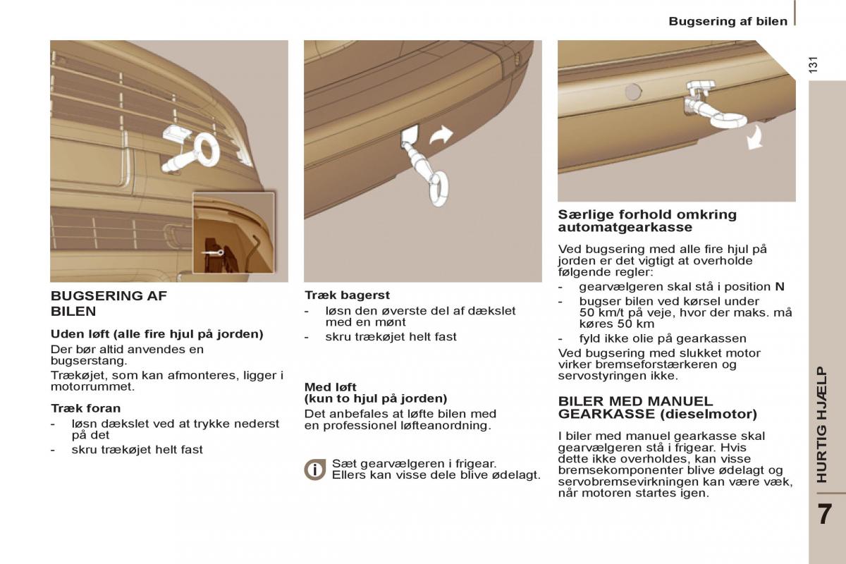 Peugeot 807 Bilens instruktionsbog / page 133