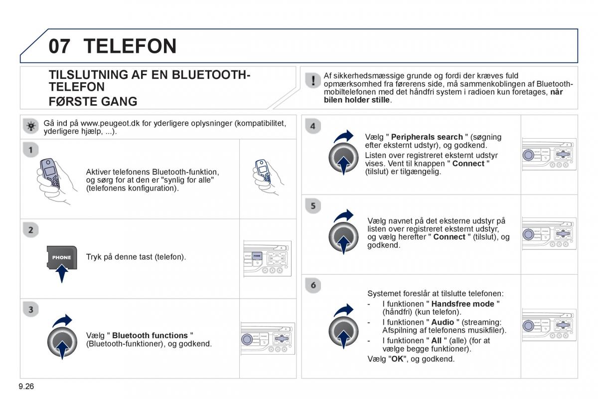 Peugeot 807 Bilens instruktionsbog / page 166