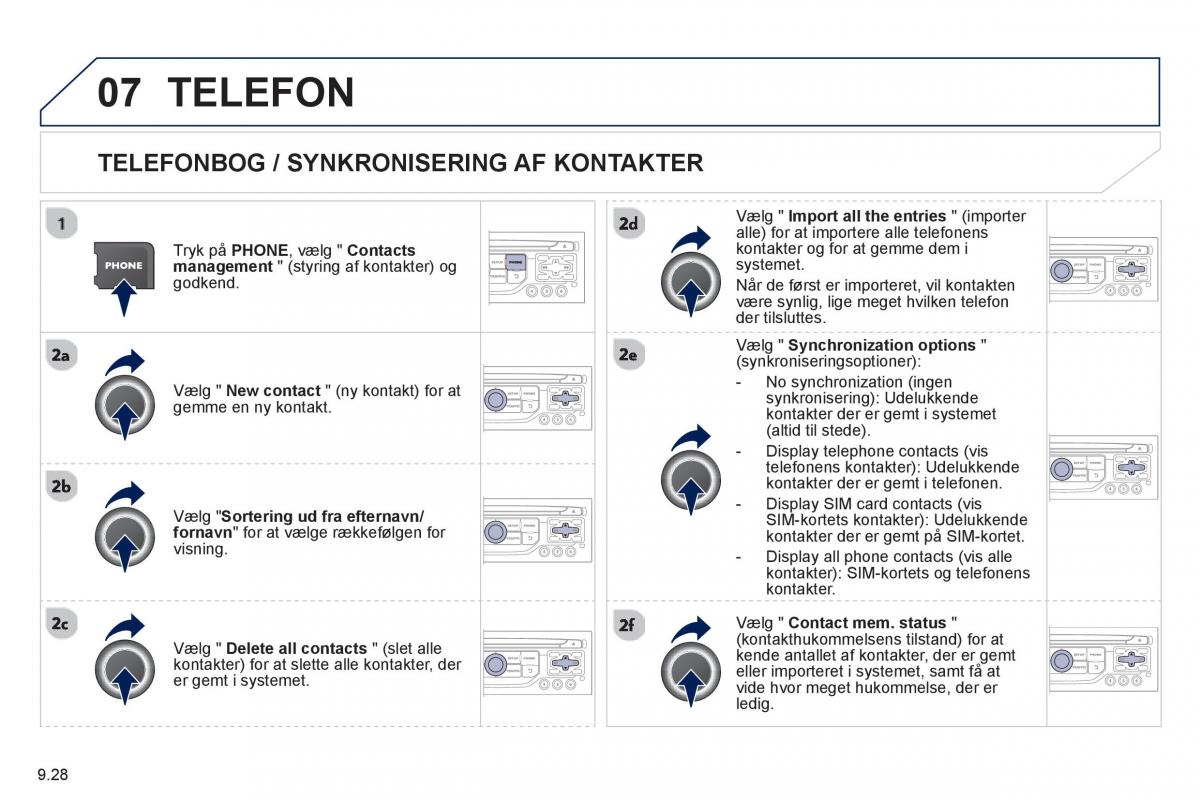 Peugeot 807 Bilens instruktionsbog / page 168