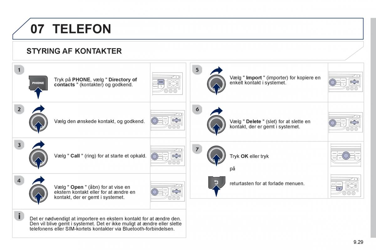 Peugeot 807 Bilens instruktionsbog / page 169