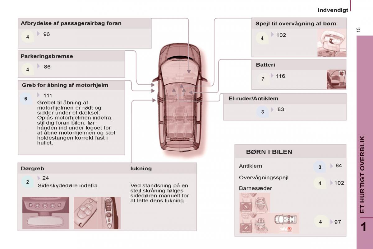 Peugeot 807 Bilens instruktionsbog / page 17