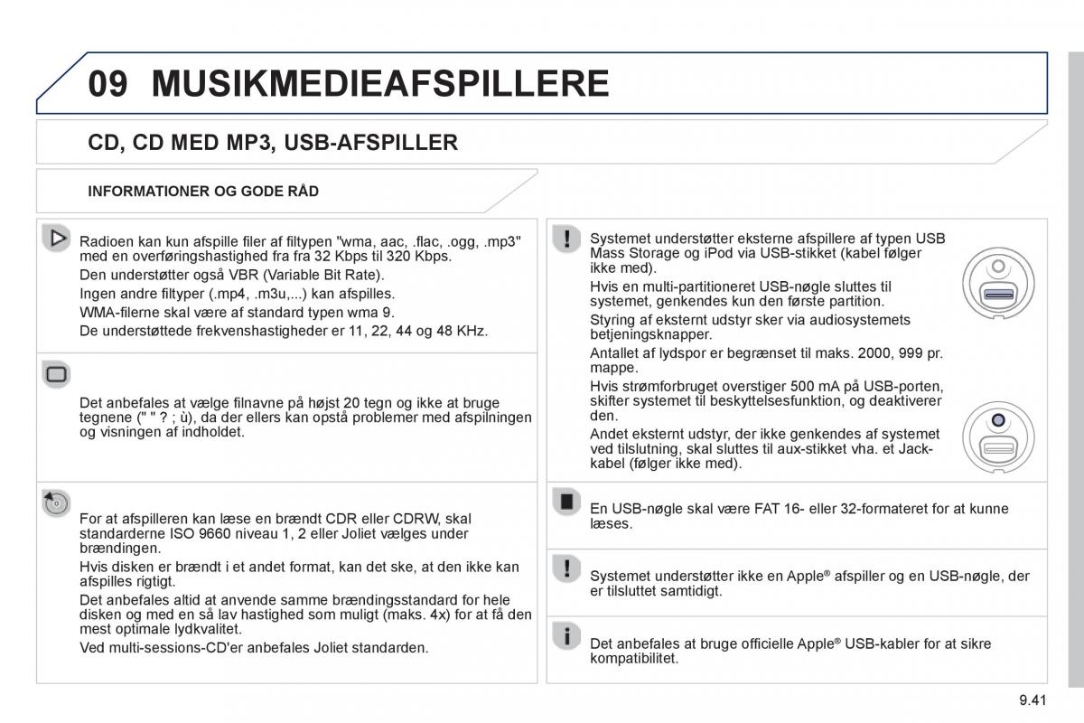 Peugeot 807 Bilens instruktionsbog / page 181