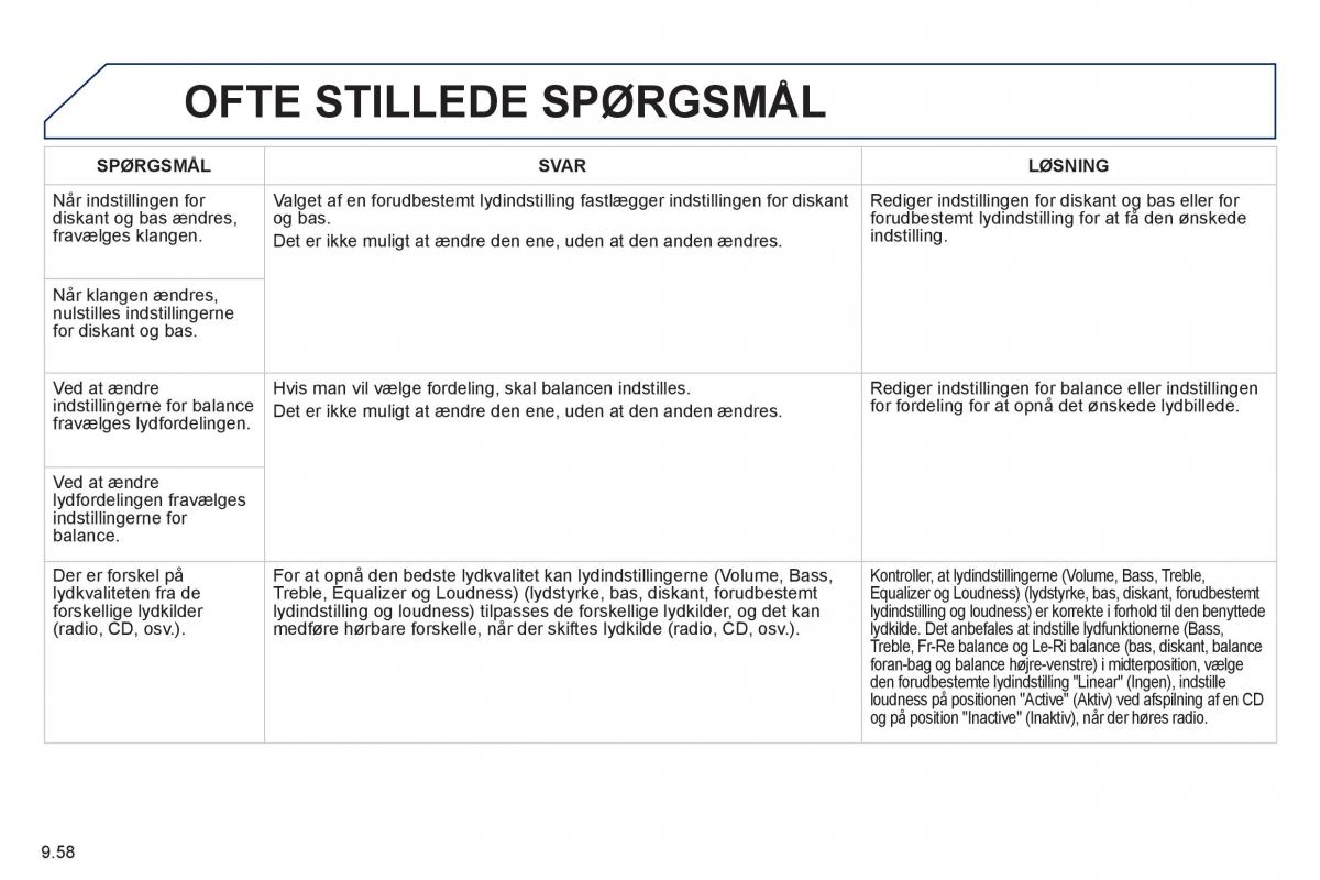 Peugeot 807 Bilens instruktionsbog / page 198