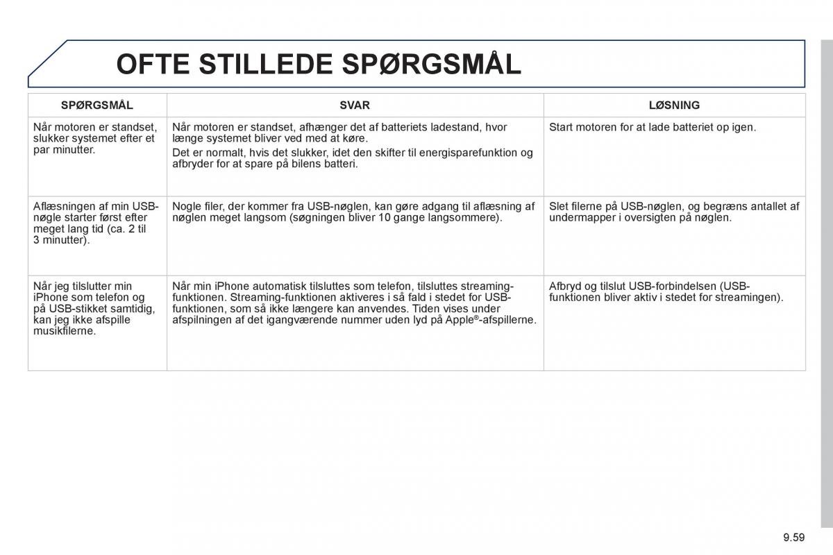 Peugeot 807 Bilens instruktionsbog / page 199