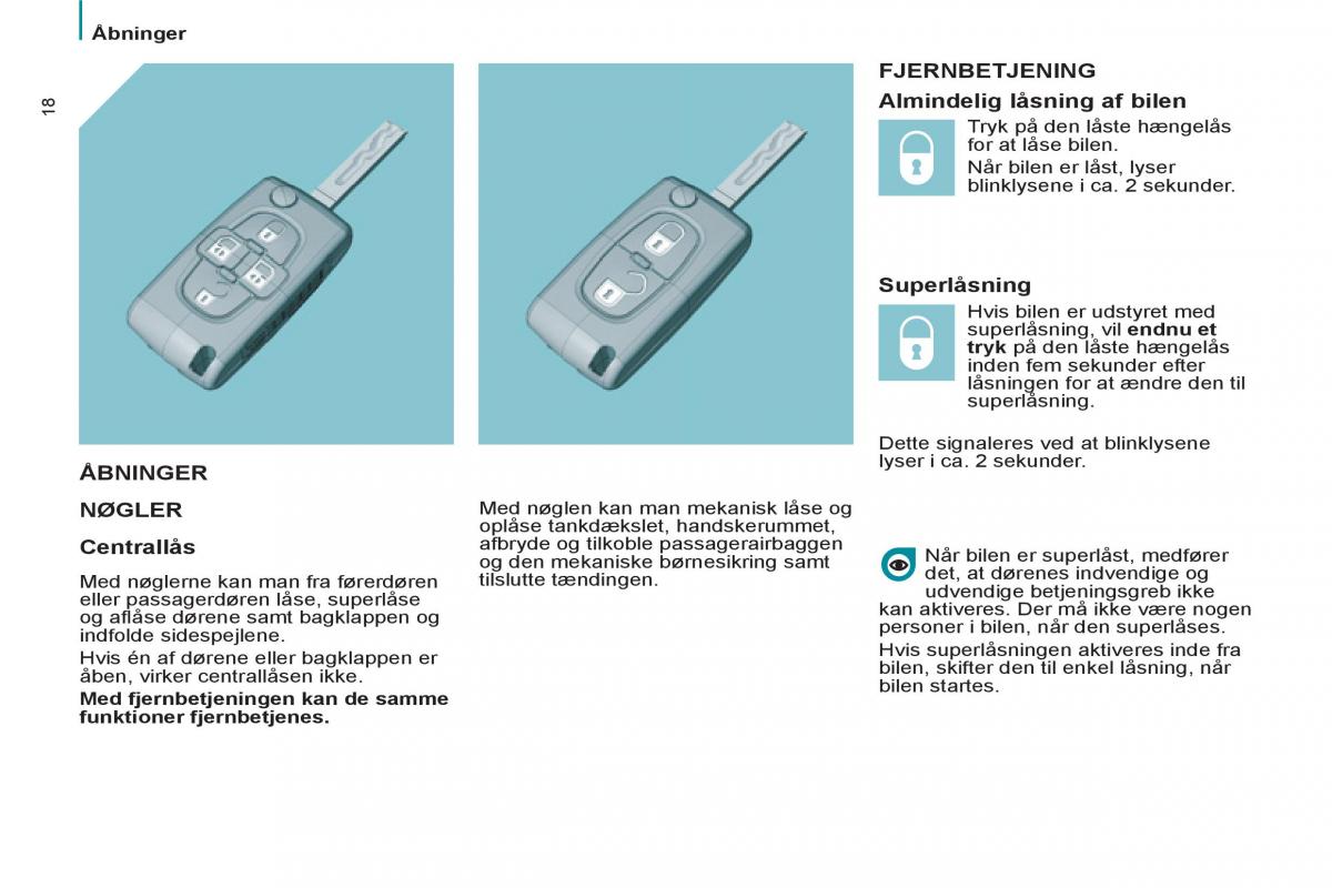 Peugeot 807 Bilens instruktionsbog / page 20