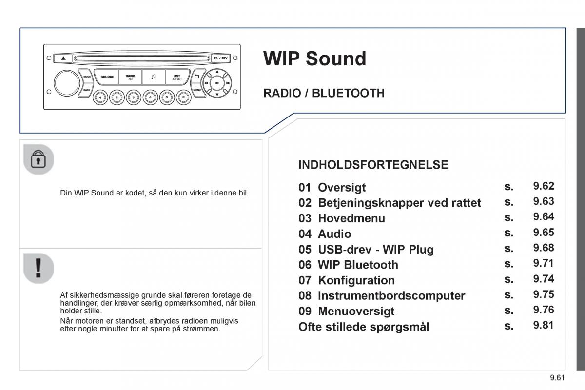 Peugeot 807 Bilens instruktionsbog / page 201