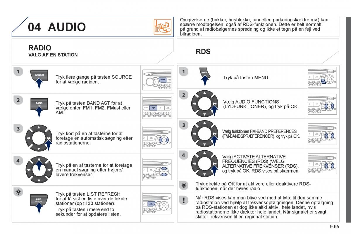 Peugeot 807 Bilens instruktionsbog / page 205