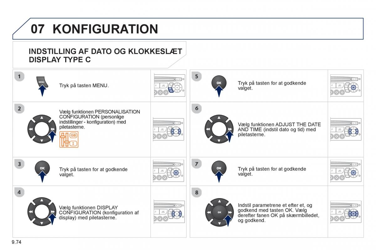 Peugeot 807 Bilens instruktionsbog / page 214