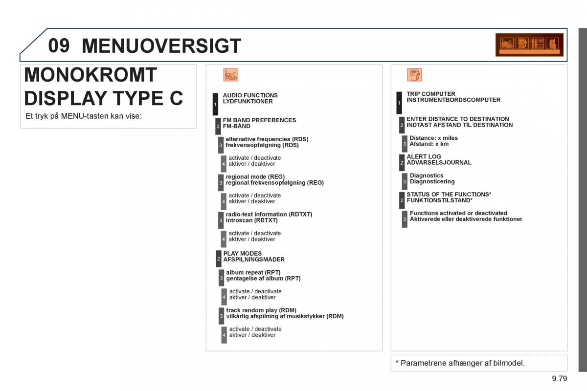 Peugeot 807 Bilens instruktionsbog / page 219