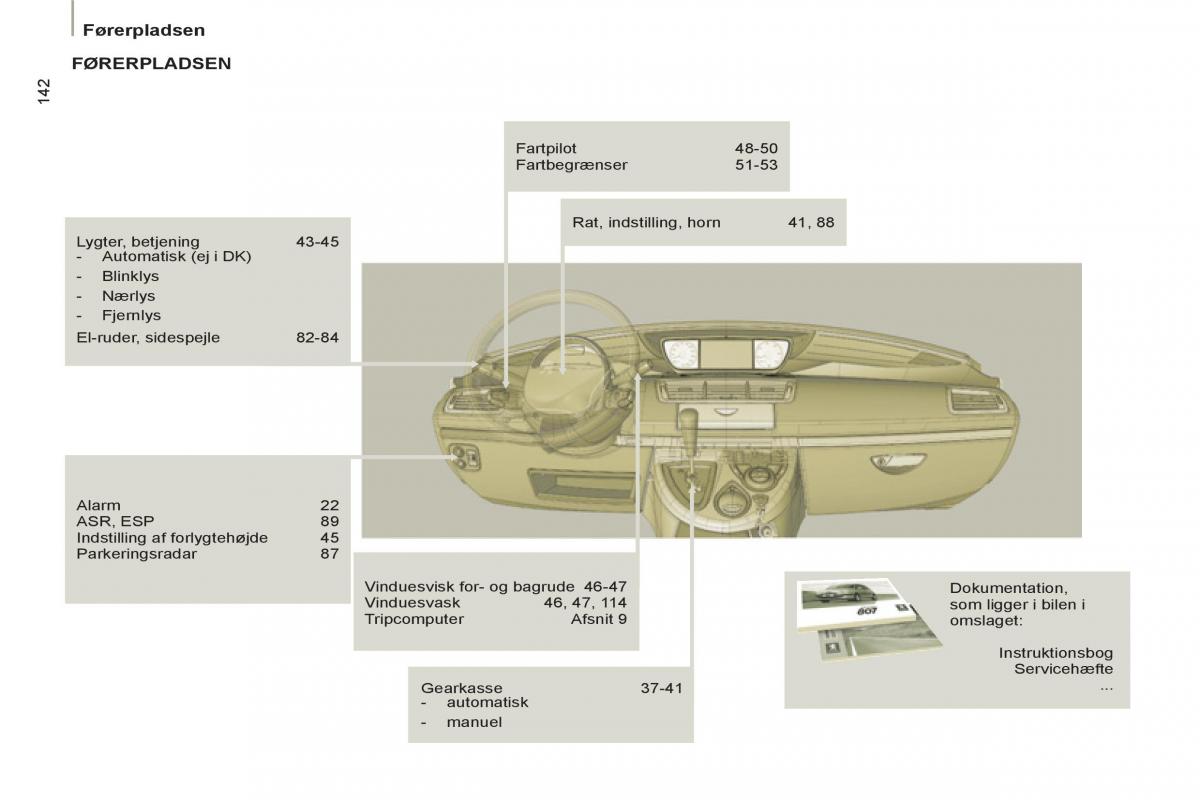 Peugeot 807 Bilens instruktionsbog / page 226