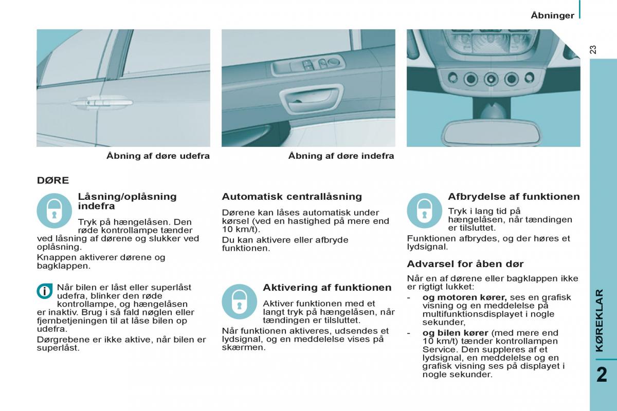 Peugeot 807 Bilens instruktionsbog / page 25