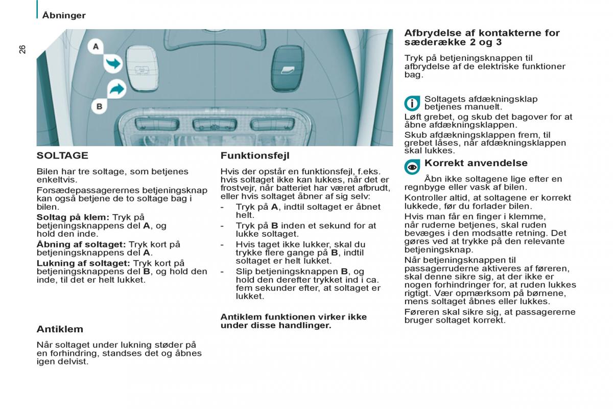 Peugeot 807 Bilens instruktionsbog / page 28