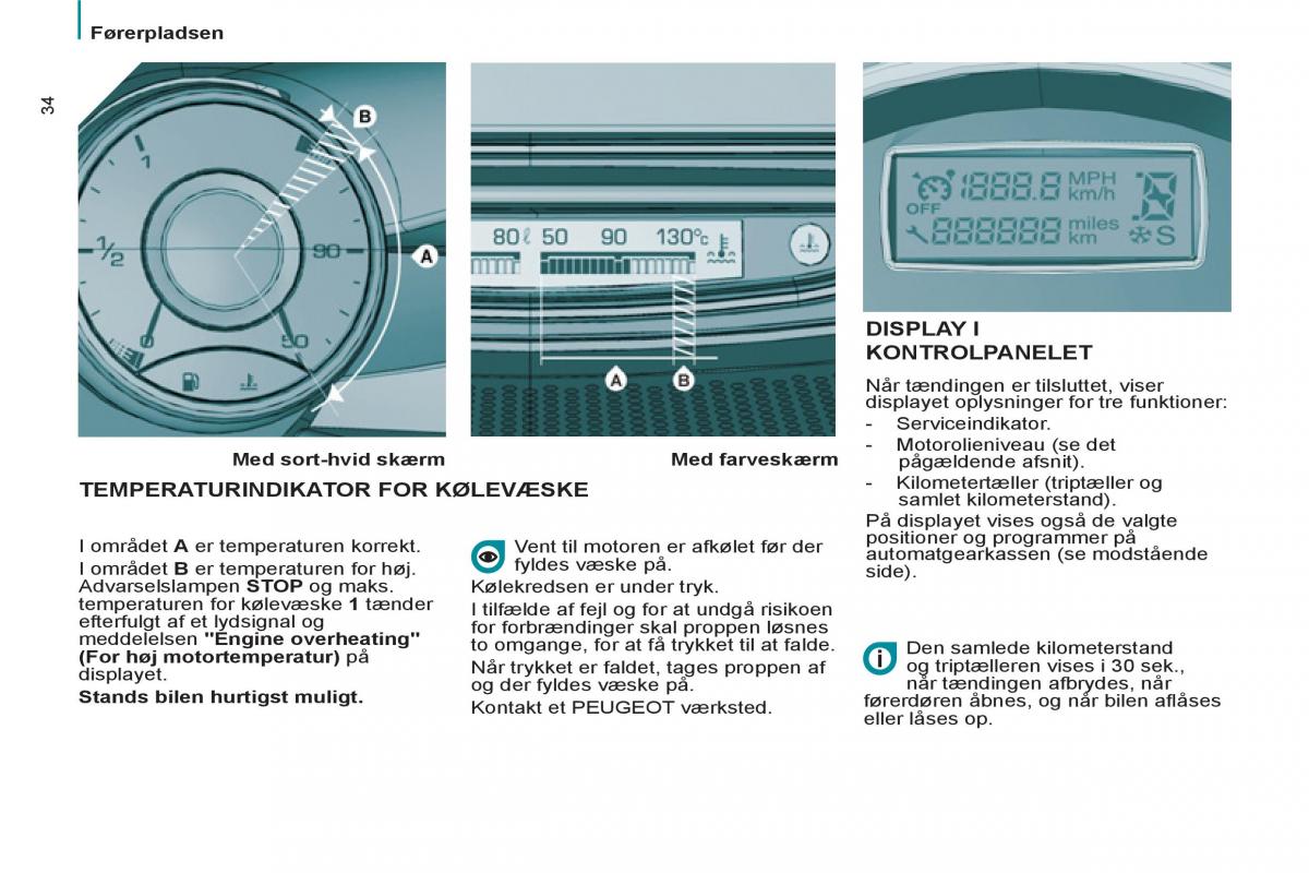 Peugeot 807 Bilens instruktionsbog / page 36