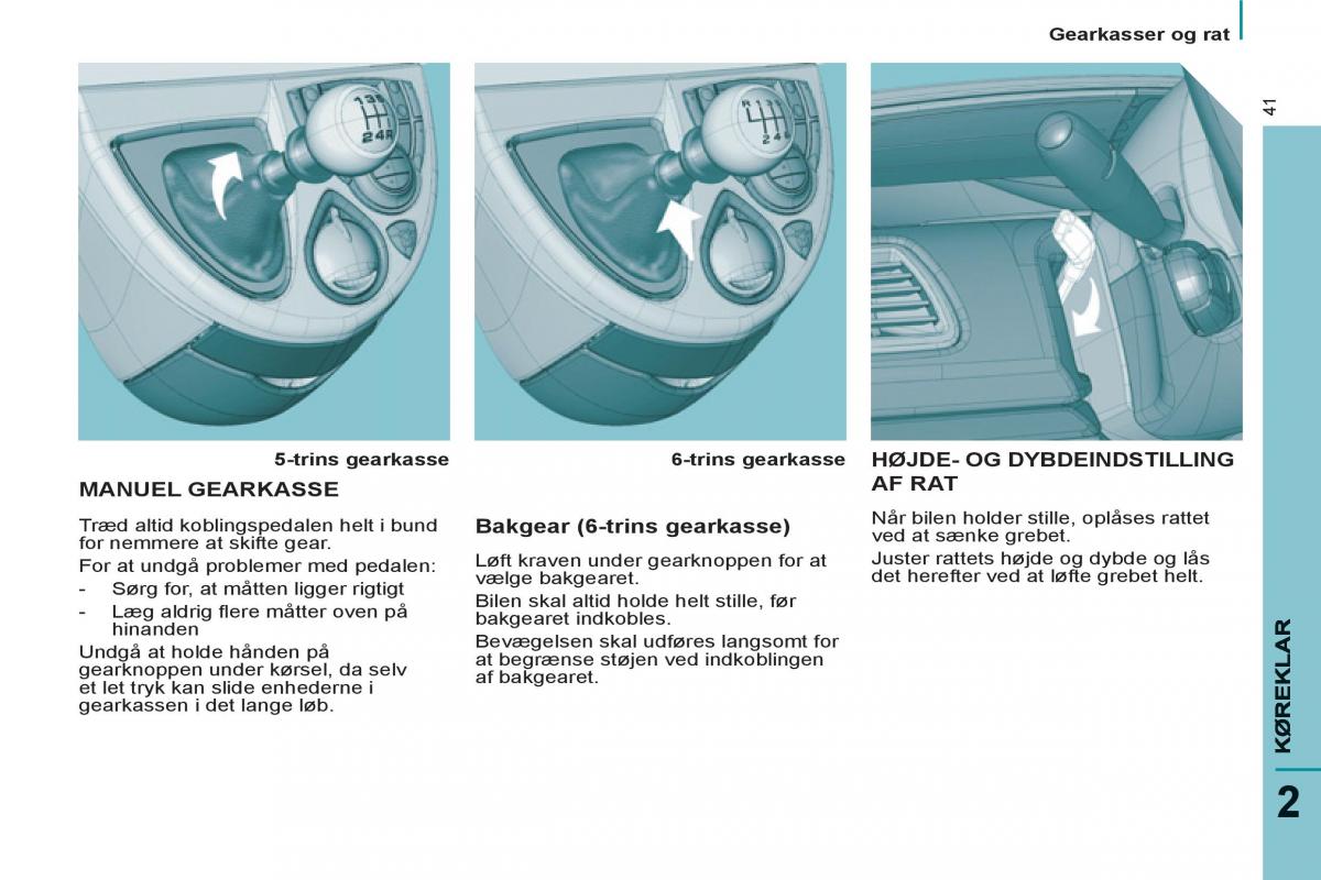 Peugeot 807 Bilens instruktionsbog / page 43