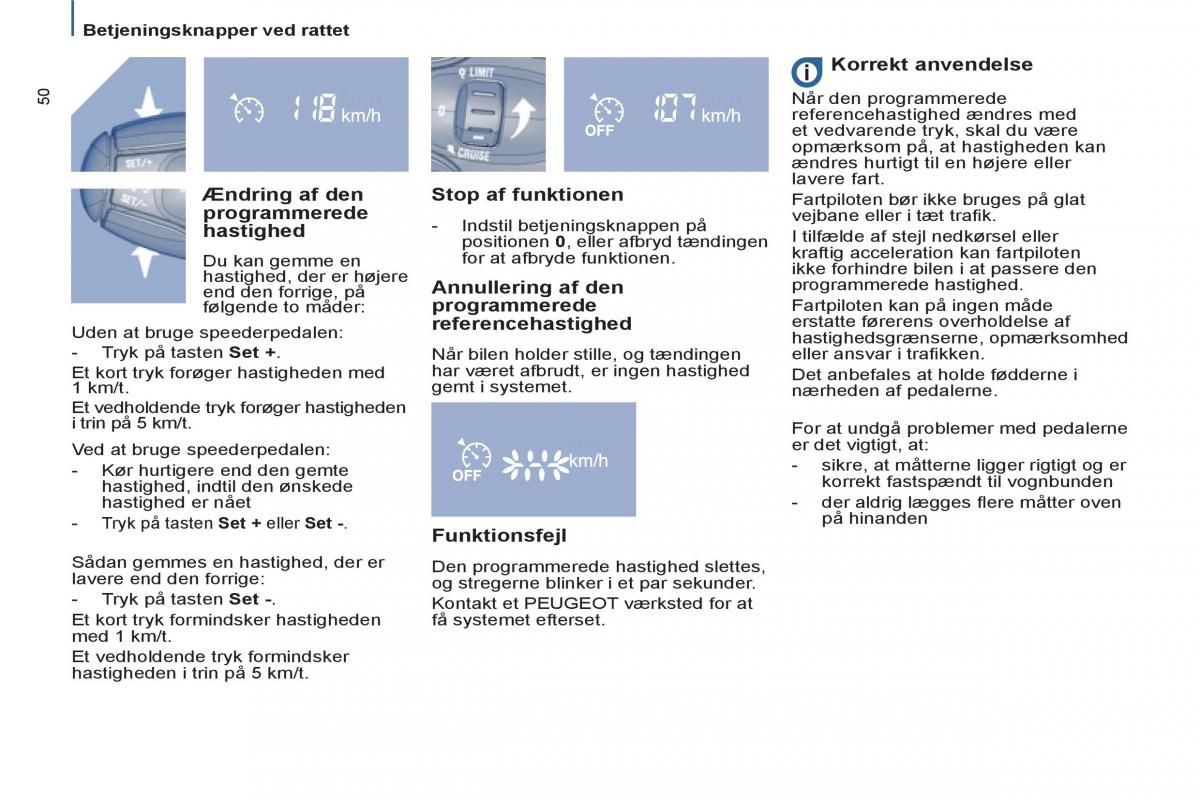 Peugeot 807 Bilens instruktionsbog / page 52