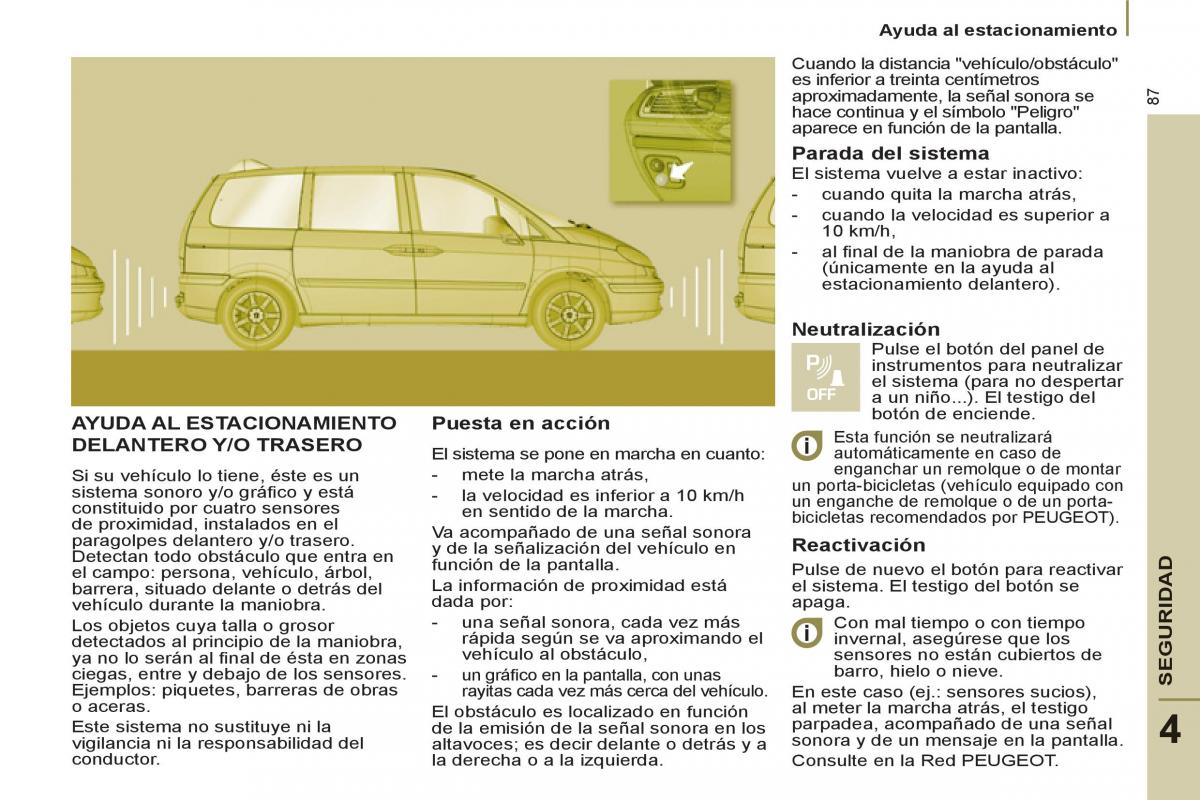 Peugeot 807 manual del propietario / page 89