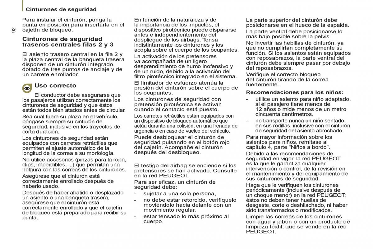 Peugeot 807 manual del propietario / page 94