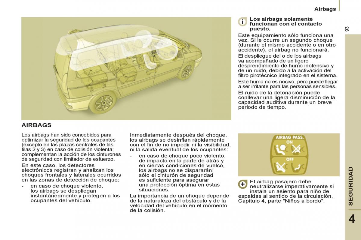 Peugeot 807 manual del propietario / page 95