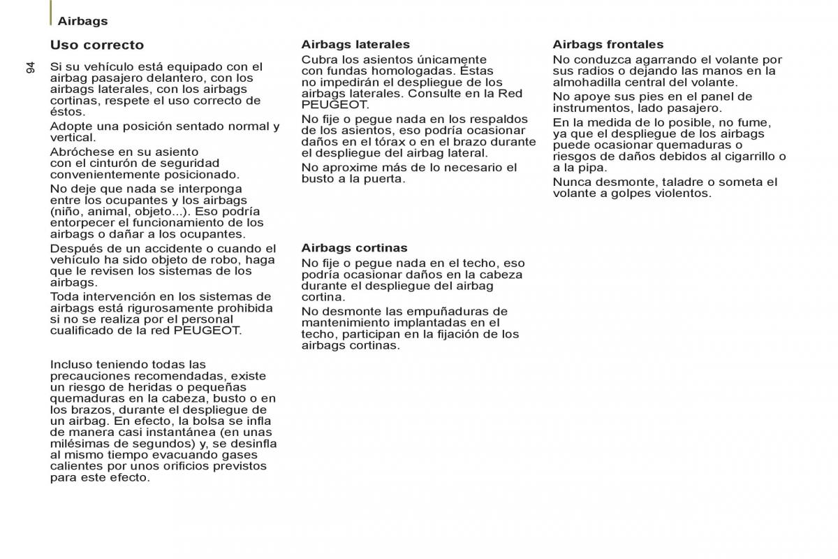 Peugeot 807 manual del propietario / page 96