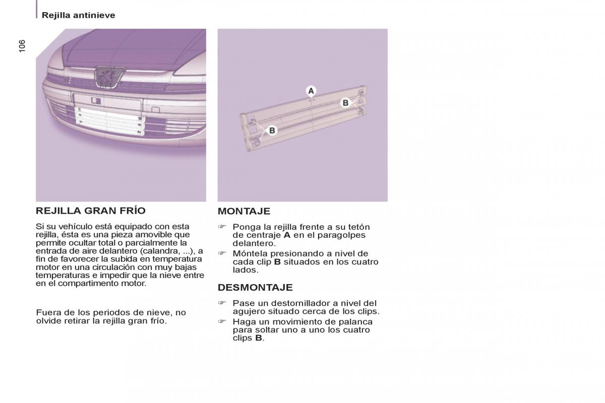 Peugeot 807 manual del propietario / page 108