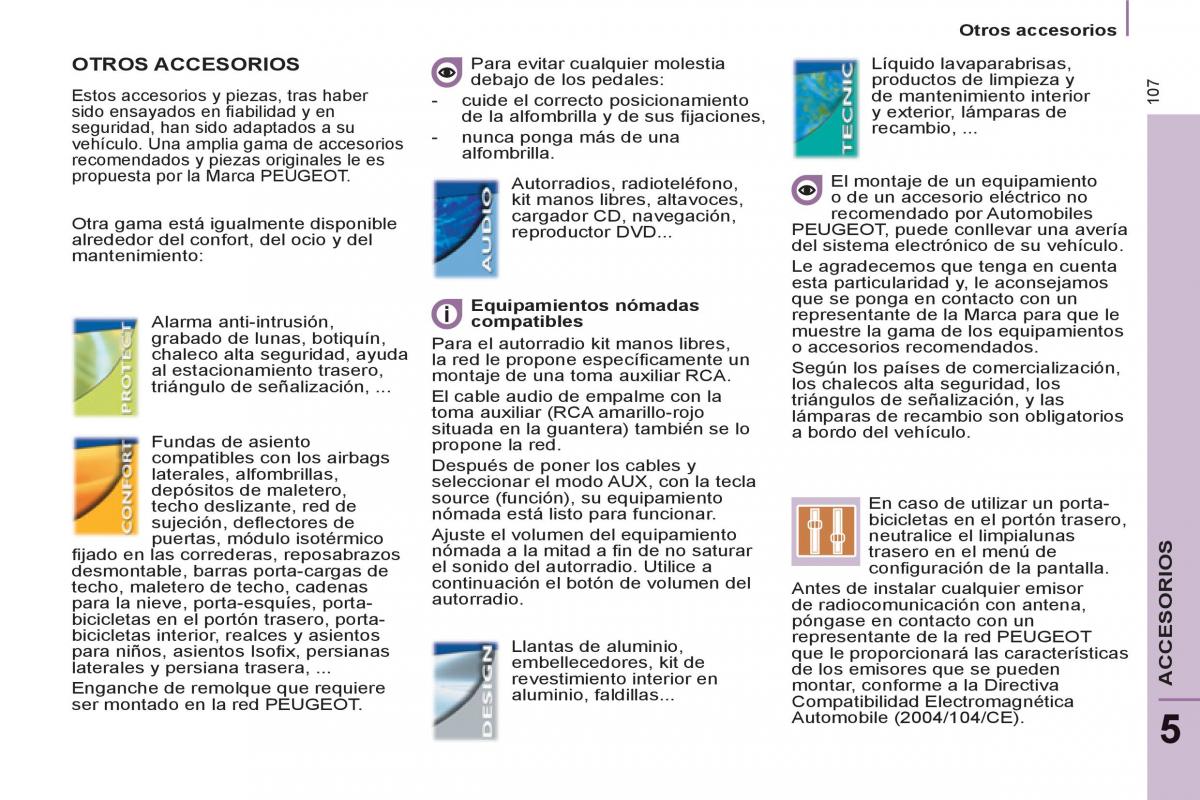 Peugeot 807 manual del propietario / page 109