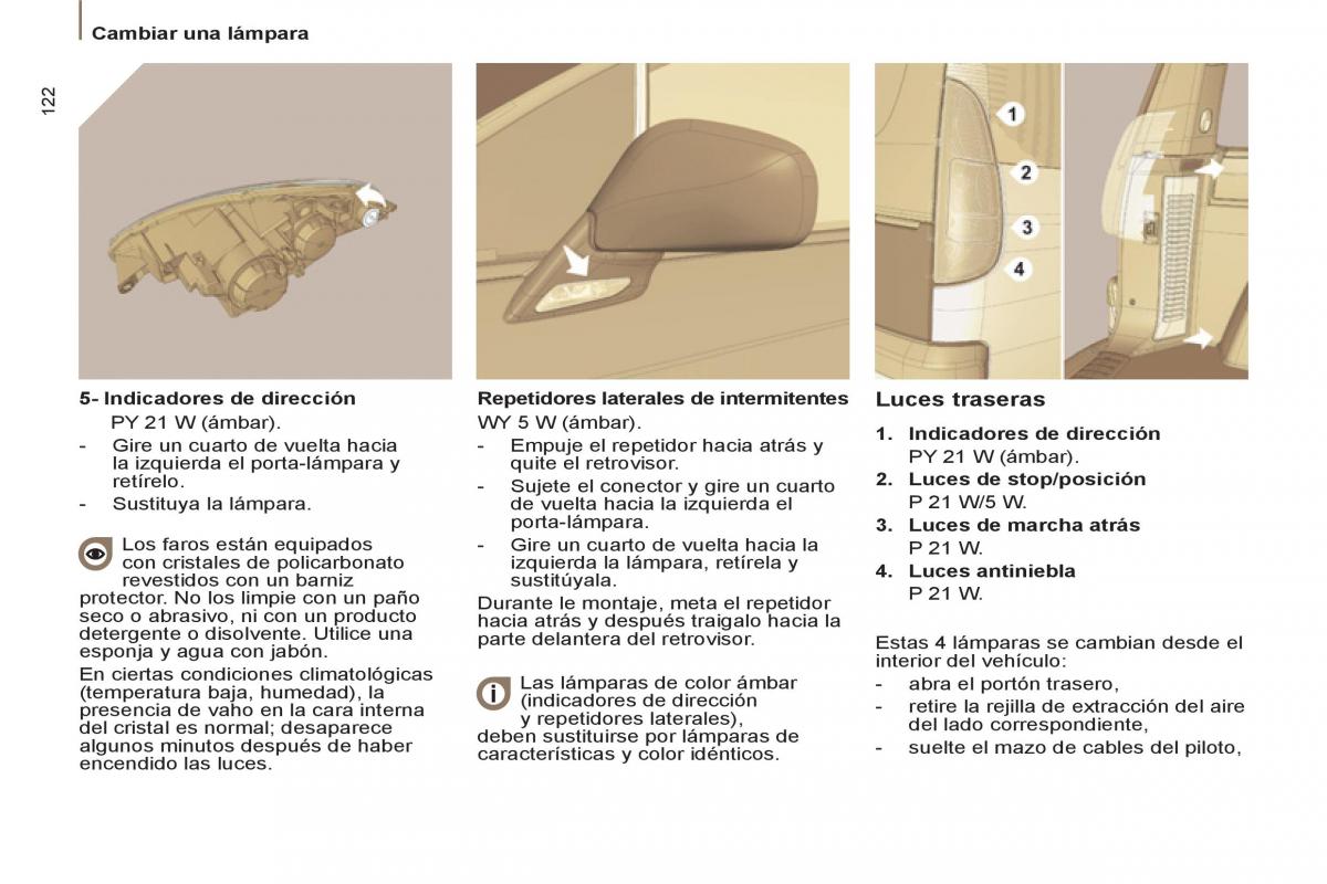 Peugeot 807 manual del propietario / page 124